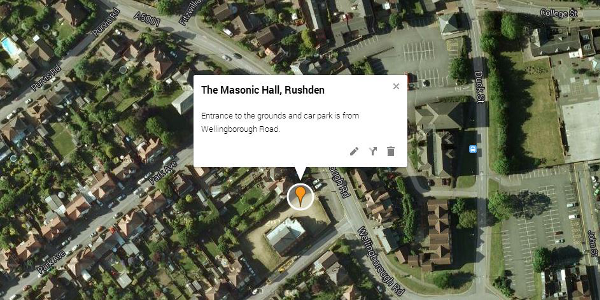 Map - Masonic Hall, Rushden